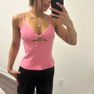 Pink Strappy Women's Top Zara small cutout